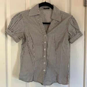 STRETCH White & Black Pin Stripped Shirt.